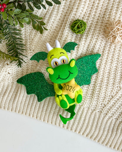 Christmas Dragon Made Of Felt