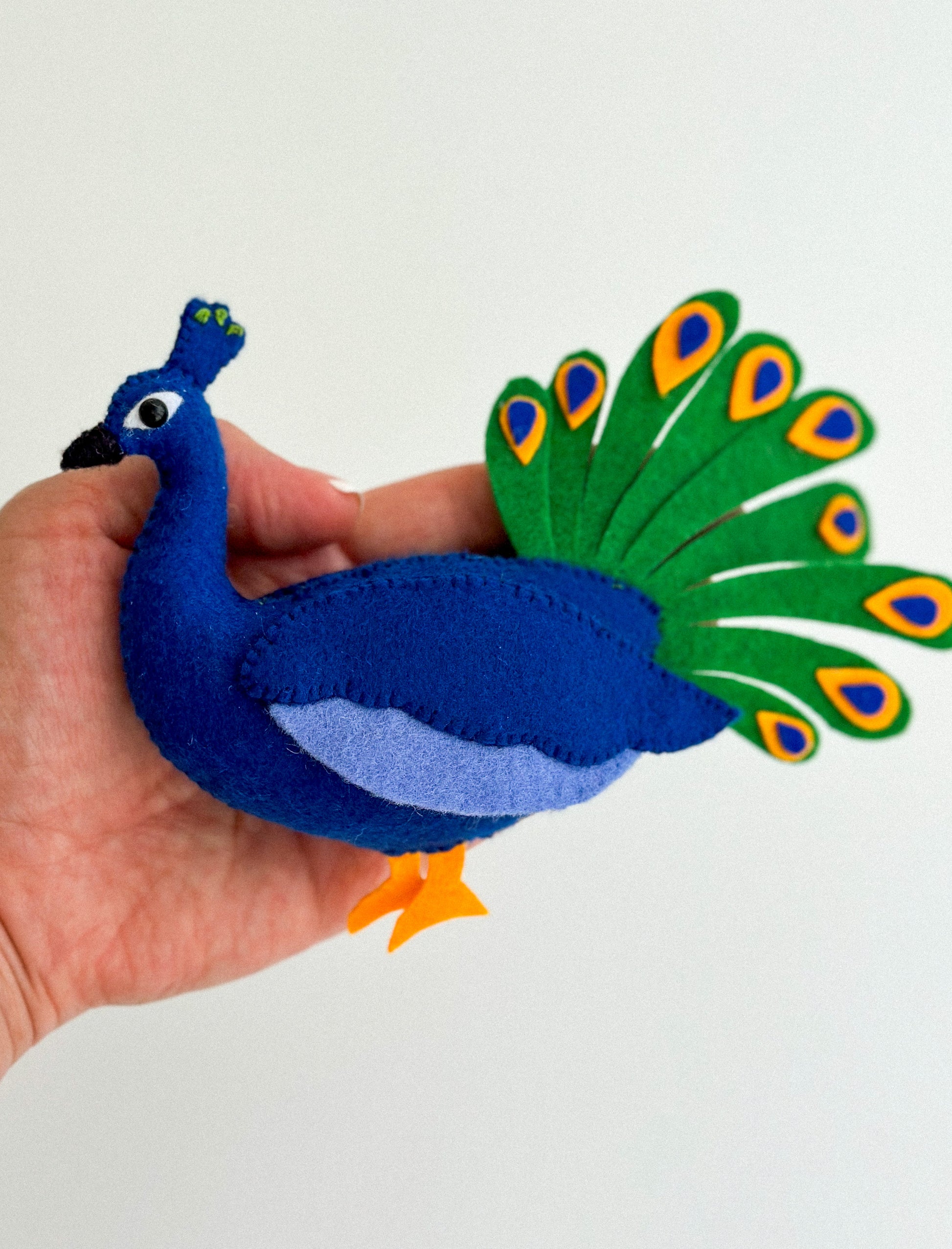 Handcrafted Felt Peacock Ornament