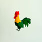 Handcrafted Felt Rooster Ornament