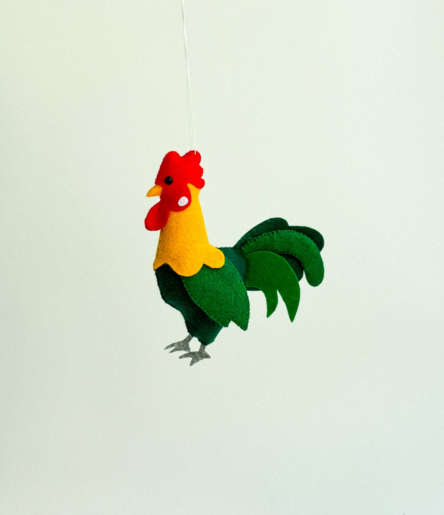 Handcrafted Felt Rooster Ornament