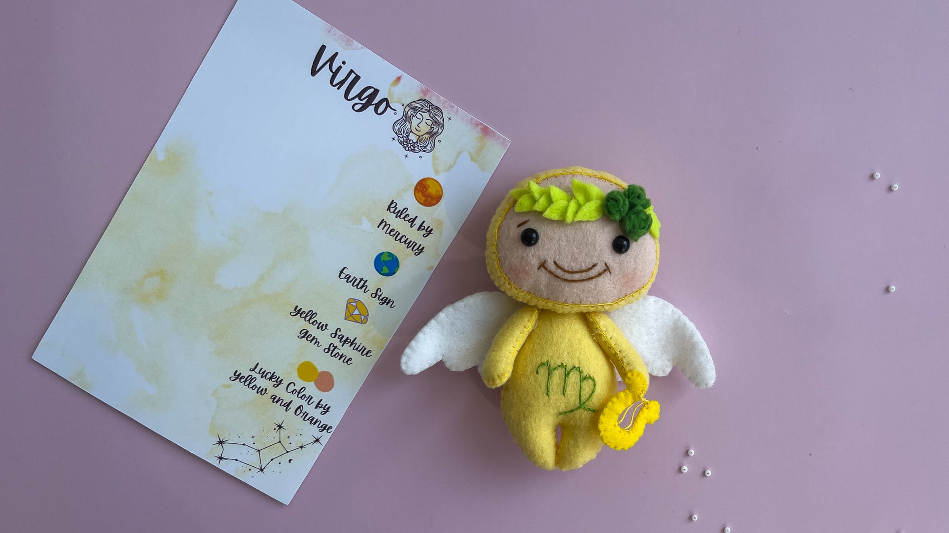 Virgo gift, Zodiac Sign Virgo, Astrological Sign, Felted toys