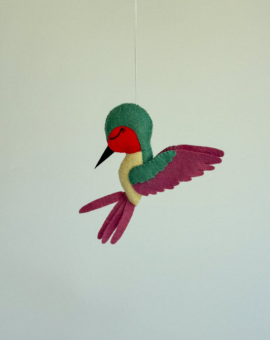 Handcrafted Felt Hummingbird Ornament