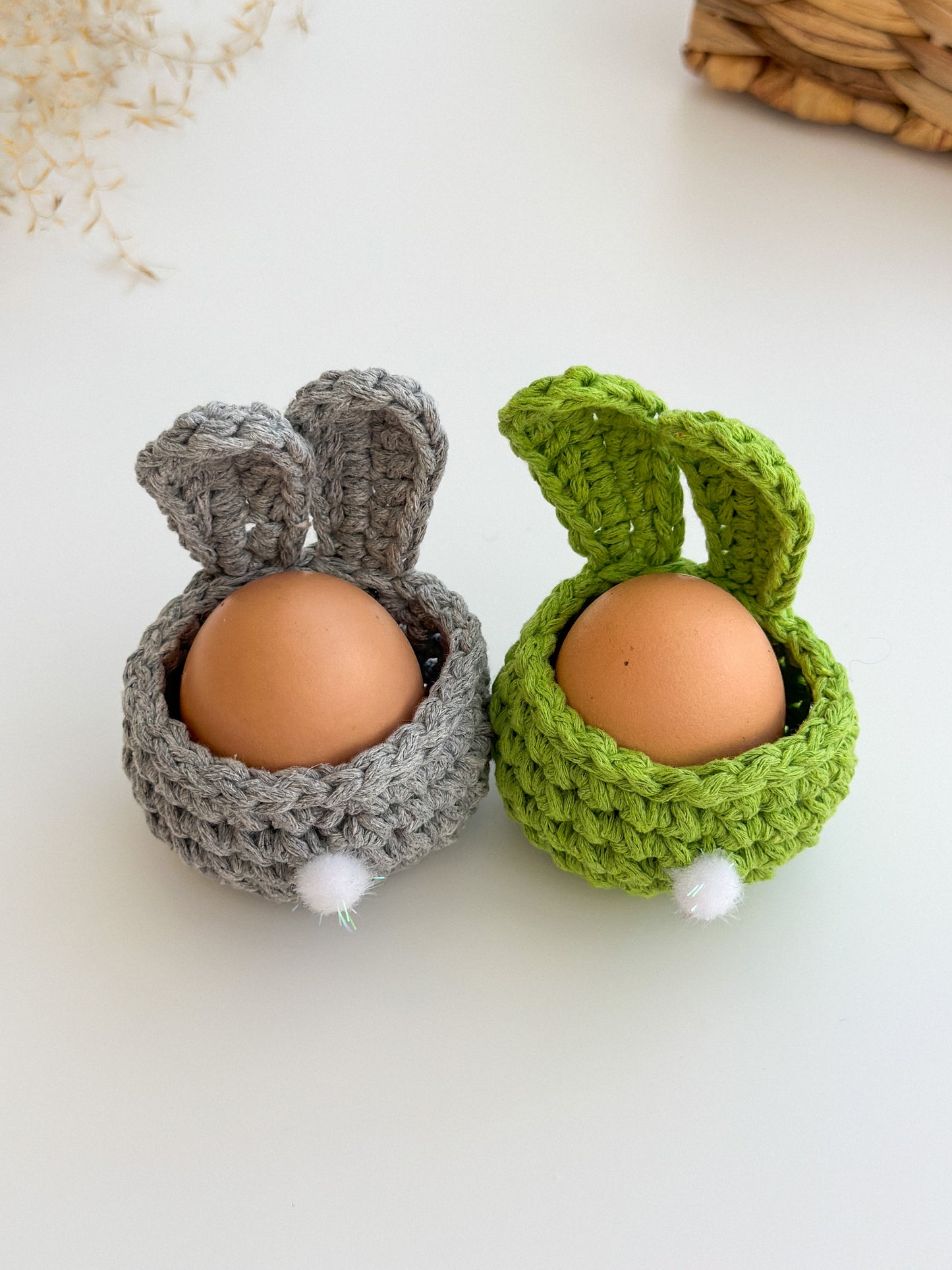 Handcrafted Easter Bunny Egg Basket, Easter decorations, Easter gifts, Crochet egg basket, Crochet Egg Holder