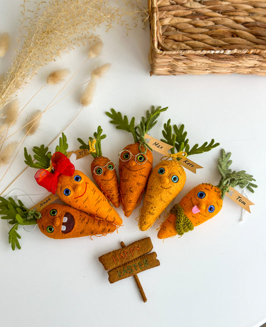 Easter carrot ornament, Easter decorations, Easter gifts, Easter Tree Decor, Funny carrot decorations, Felt carrot toys