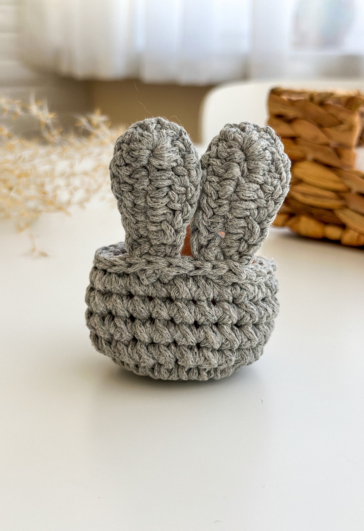 Handcrafted Easter Bunny Egg Basket, Easter decorations, Easter gifts, Crochet egg basket, Crochet Egg Holder