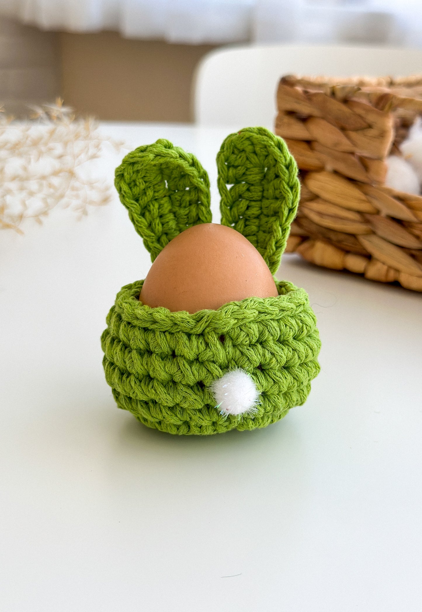 Handcrafted Easter Bunny Egg Basket, Easter decorations, Easter gifts, Crochet egg basket, Crochet Egg Holder