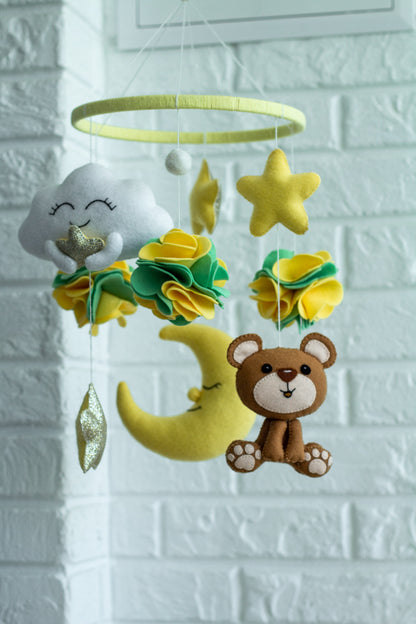 yellow crib mobile 