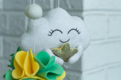 Sky And Bear Baby Mobile