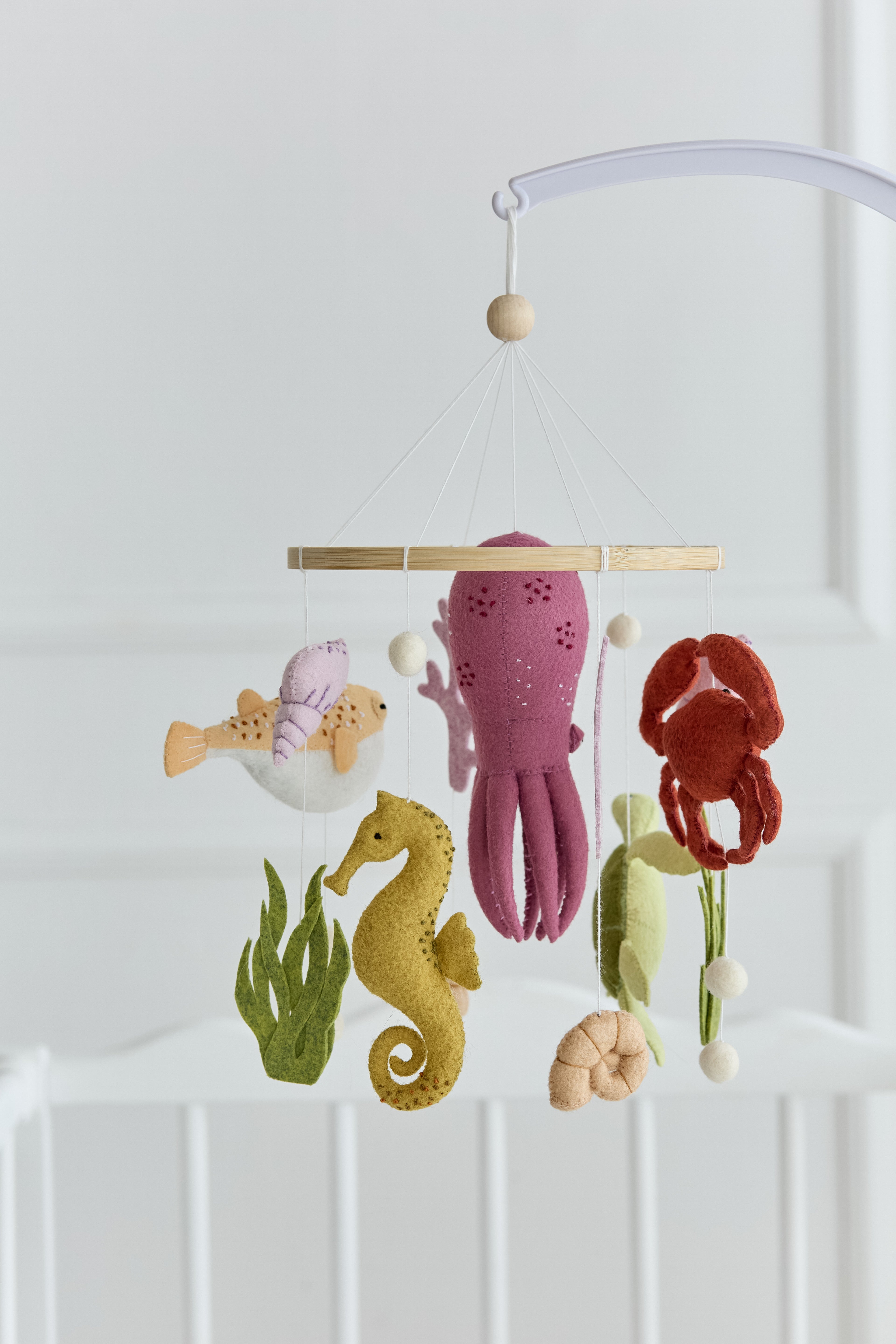 Handmade nautical crib mobile with sea animals
