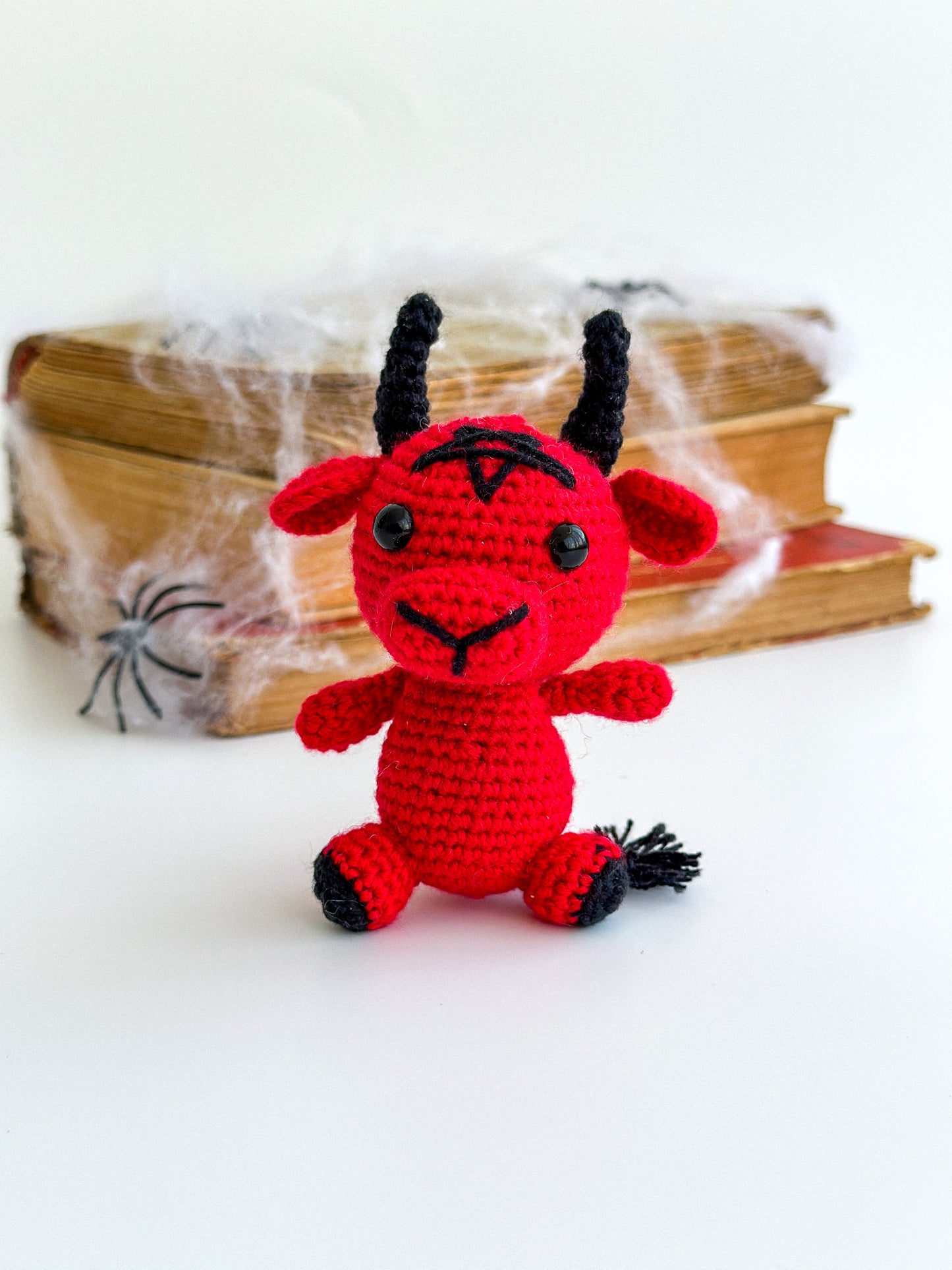 Red devil handmade plush for Halloween or gothic decor