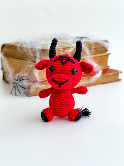 Red devil handmade plush for Halloween or gothic decor