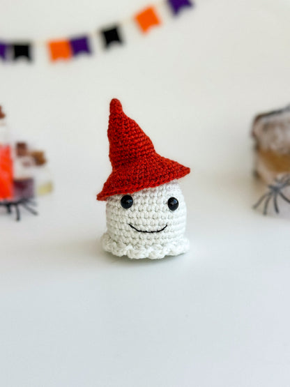 Glow in the Dark Crochet Ghost – Rearview Mirror Car Charm – Halloween Car Accessory