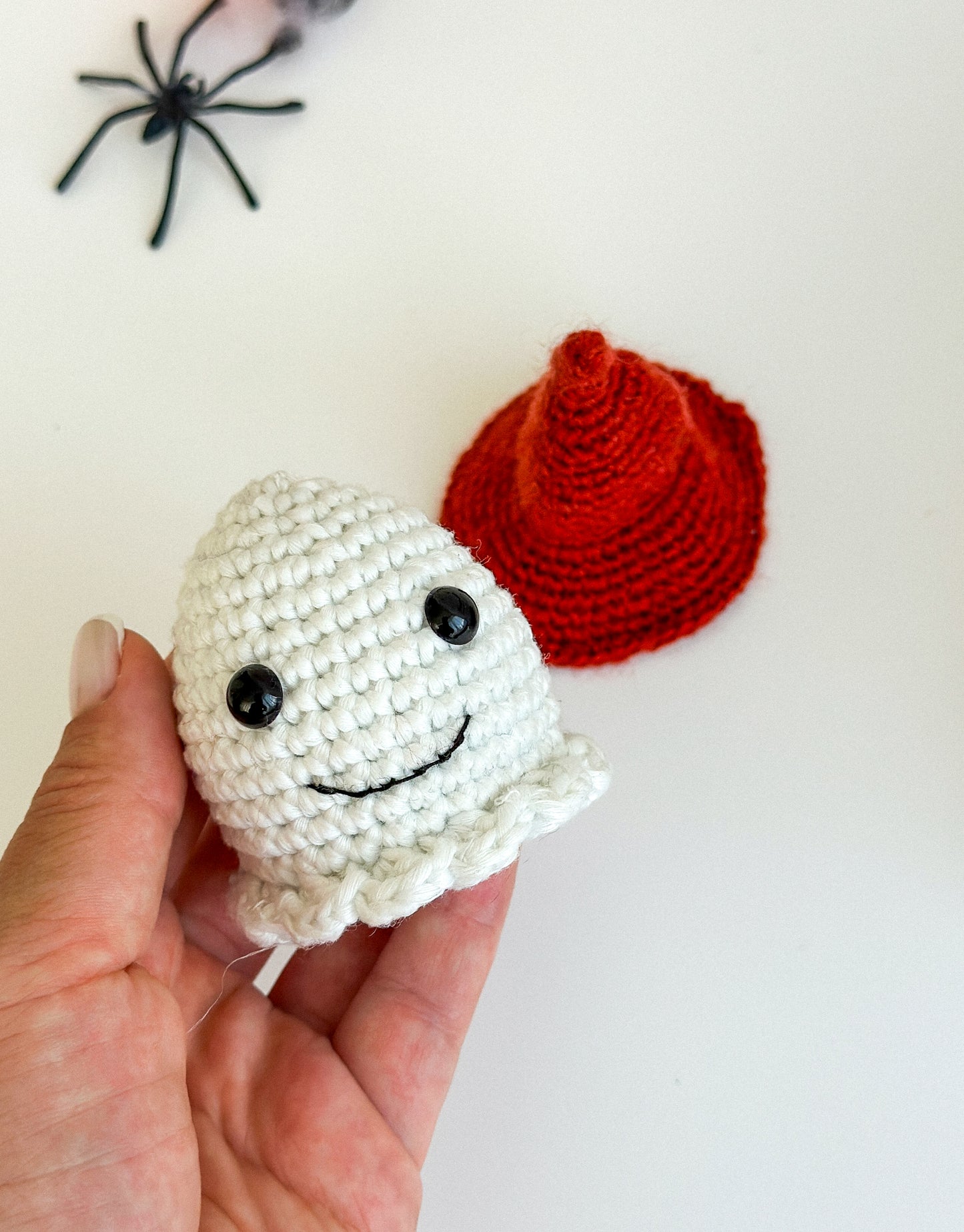 Spooky car mirror decoration – handmade ghost