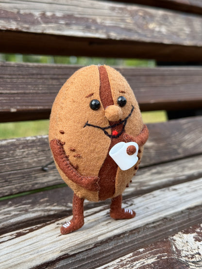 Eco-friendly handmade coffee-themed plush toy gift