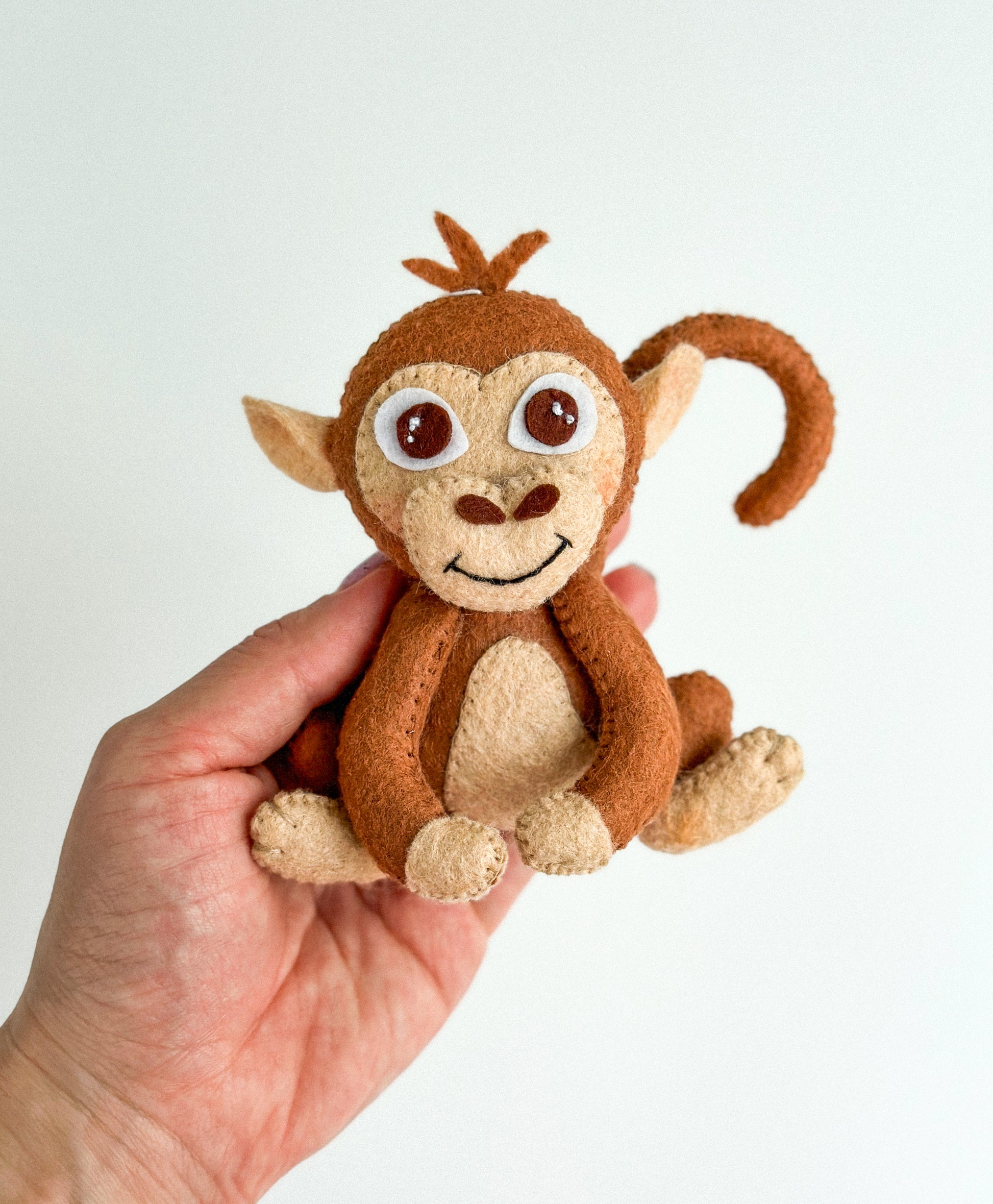 Handcrafted Felt Monkey Ornament