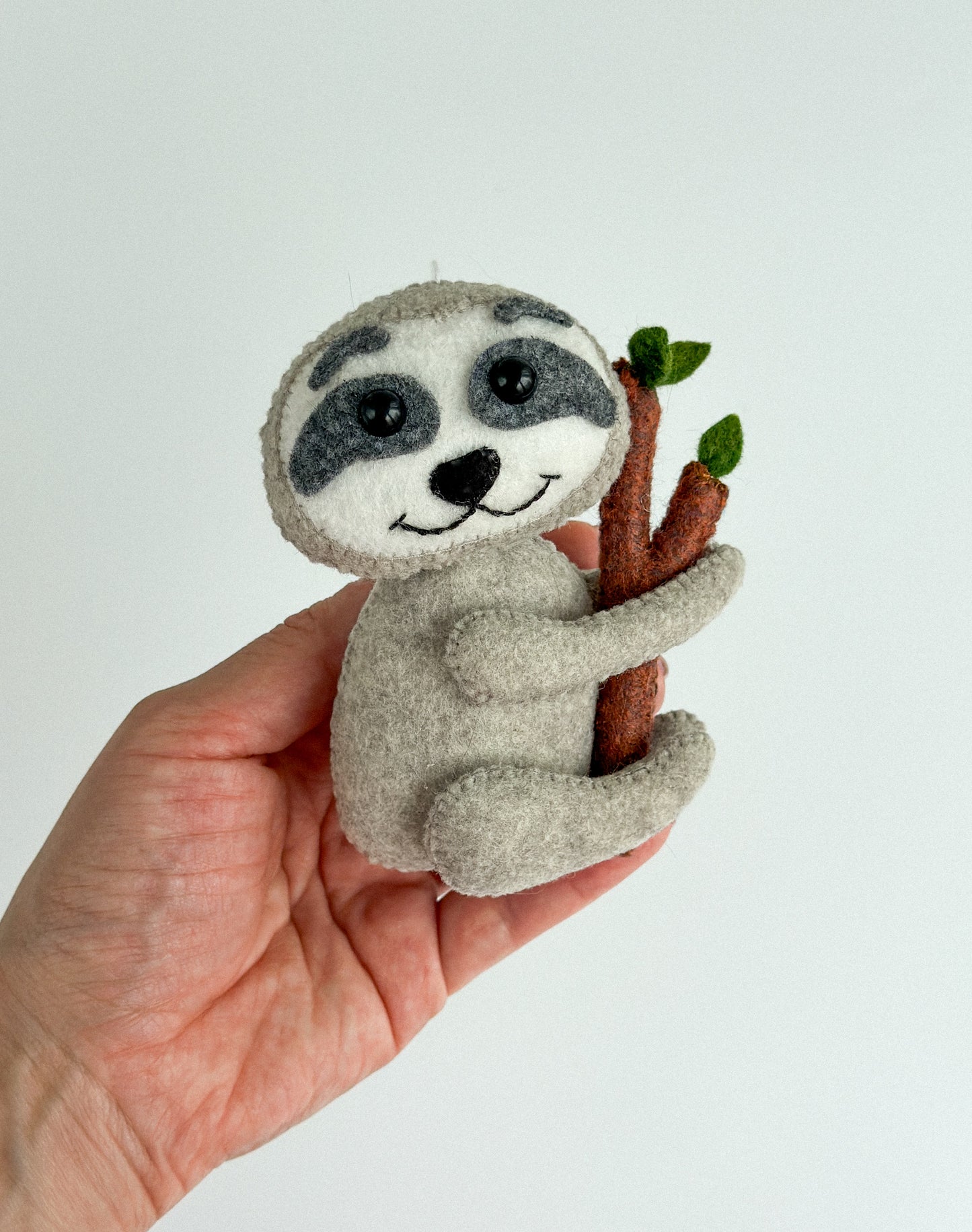 Felt Sloth on Branch Ornament