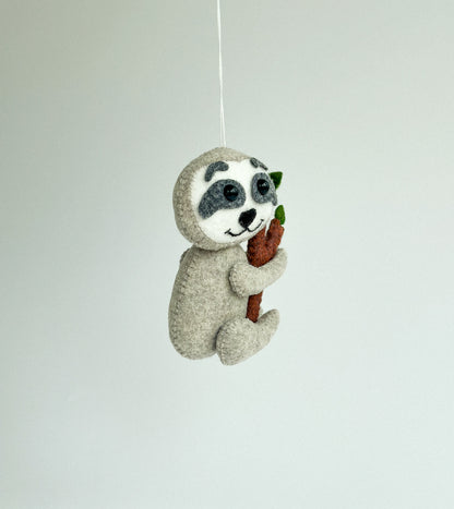 Felt Sloth on Branch Ornament