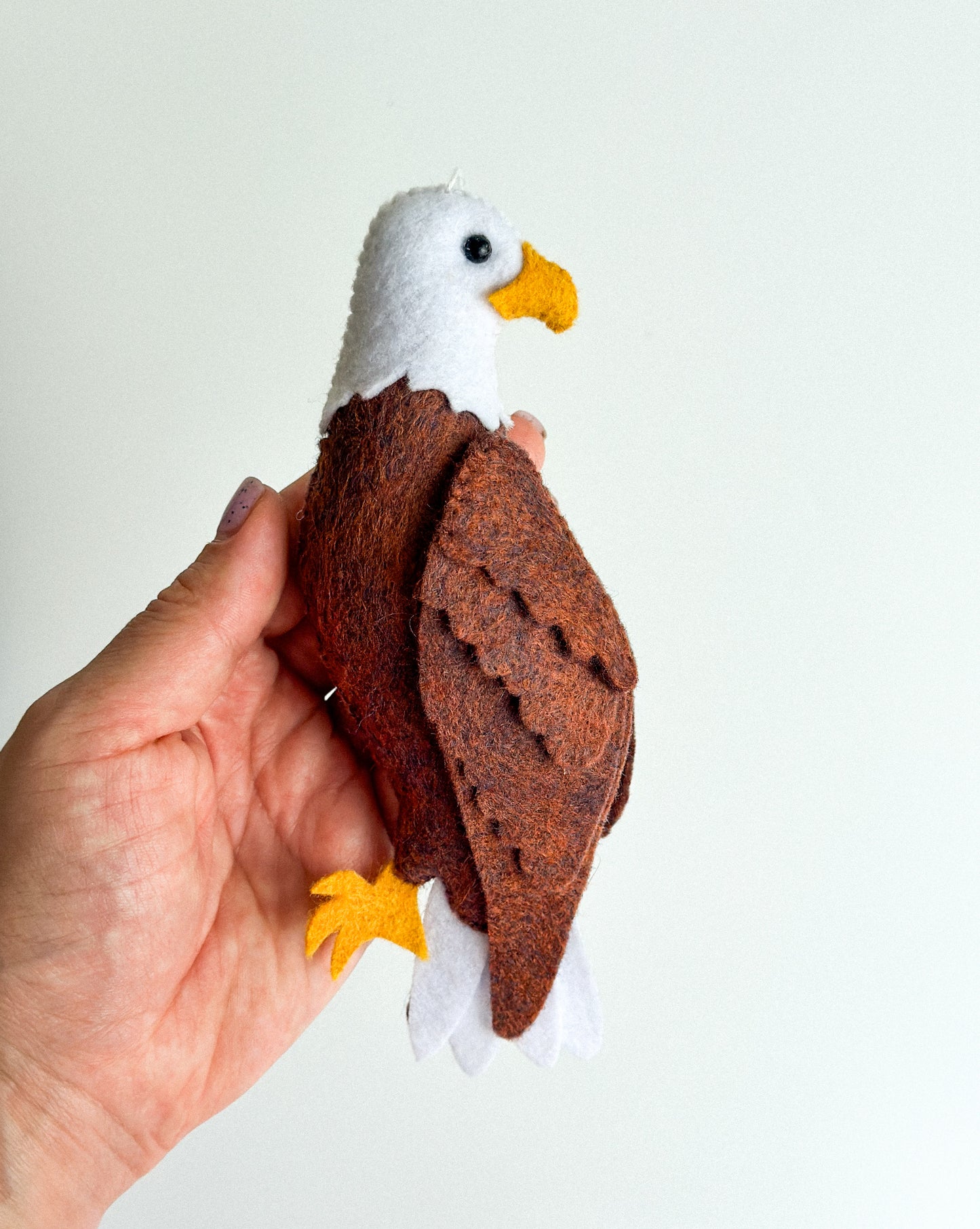 Handcrafted Felt Bald Eagle Ornament Patriotic Symbol