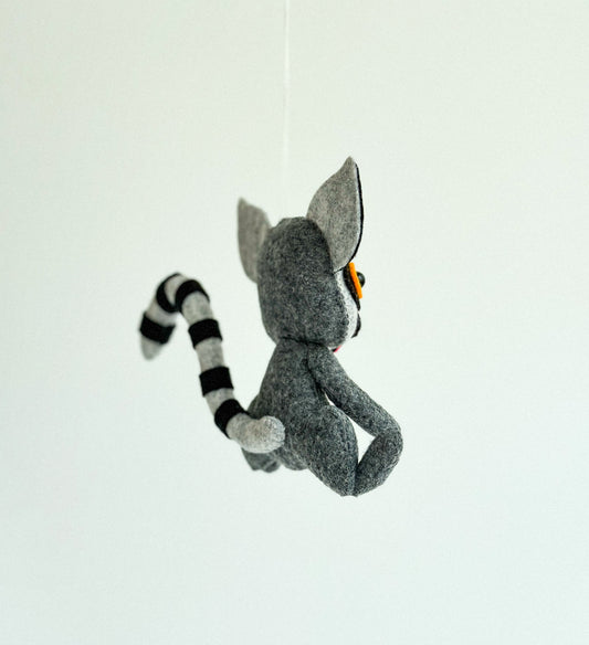 Handcrafted Felt Lemur Ornament
