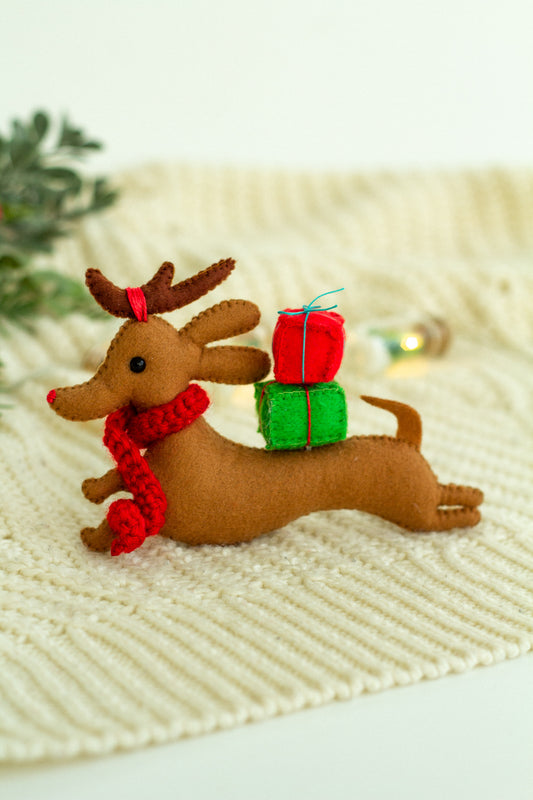 Christmas dog ornament