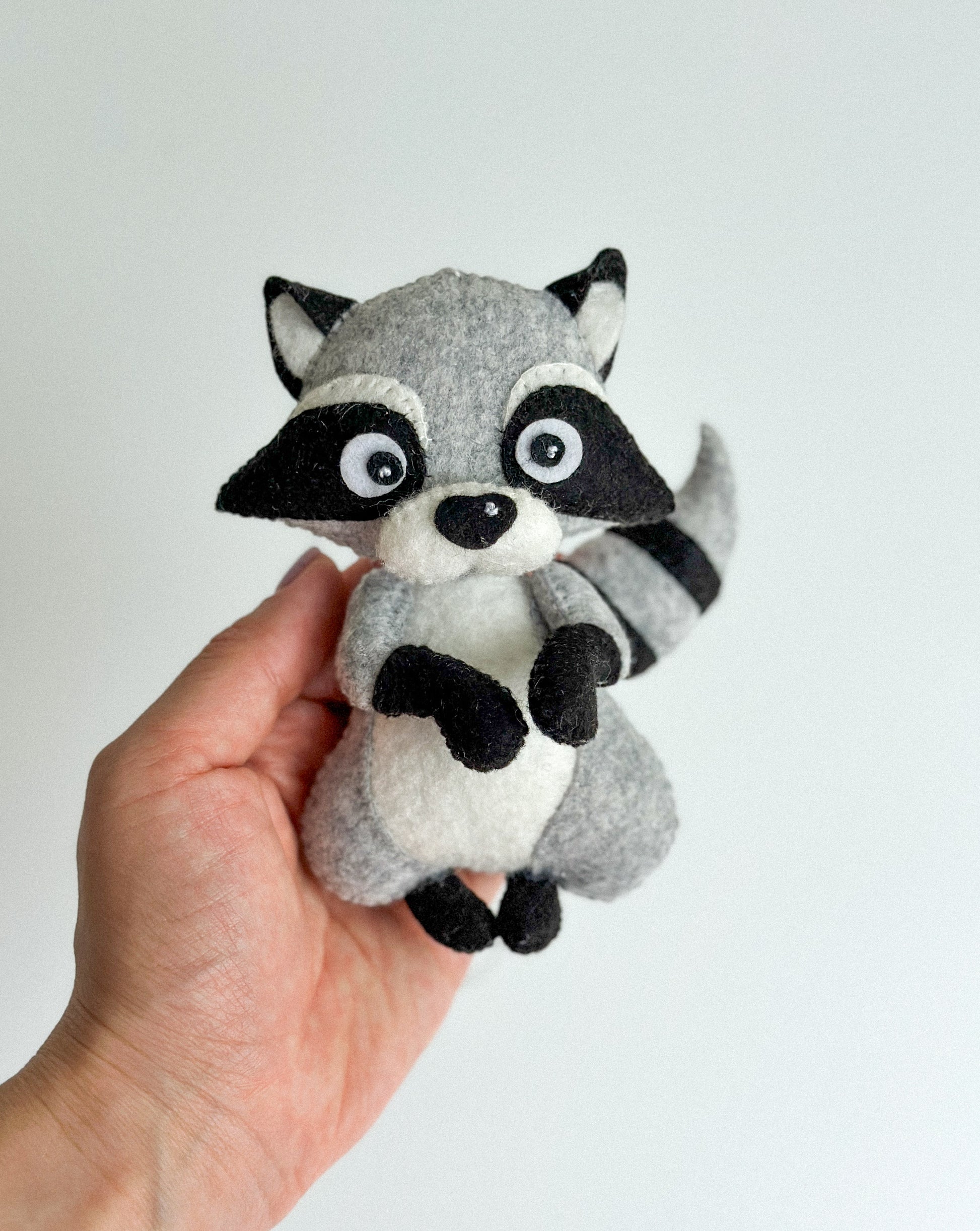 Handcrafted Felt Raccoon Ornament