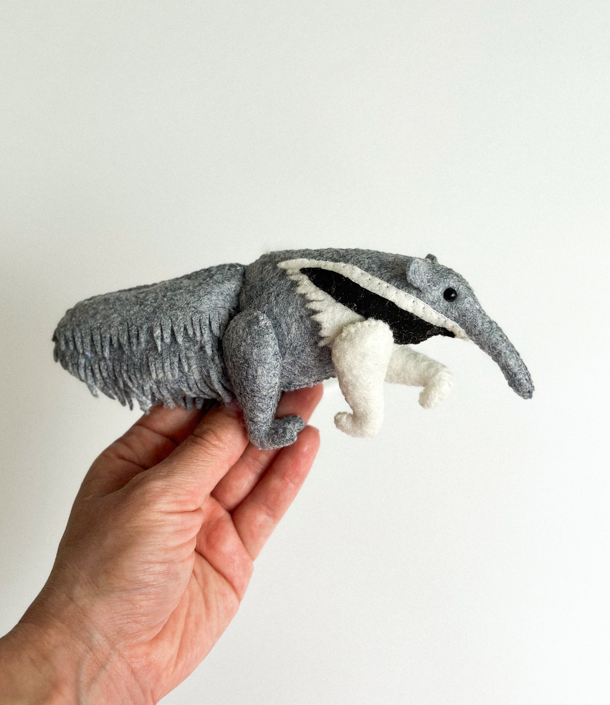 Handcrafted Felt Anteater Ornament