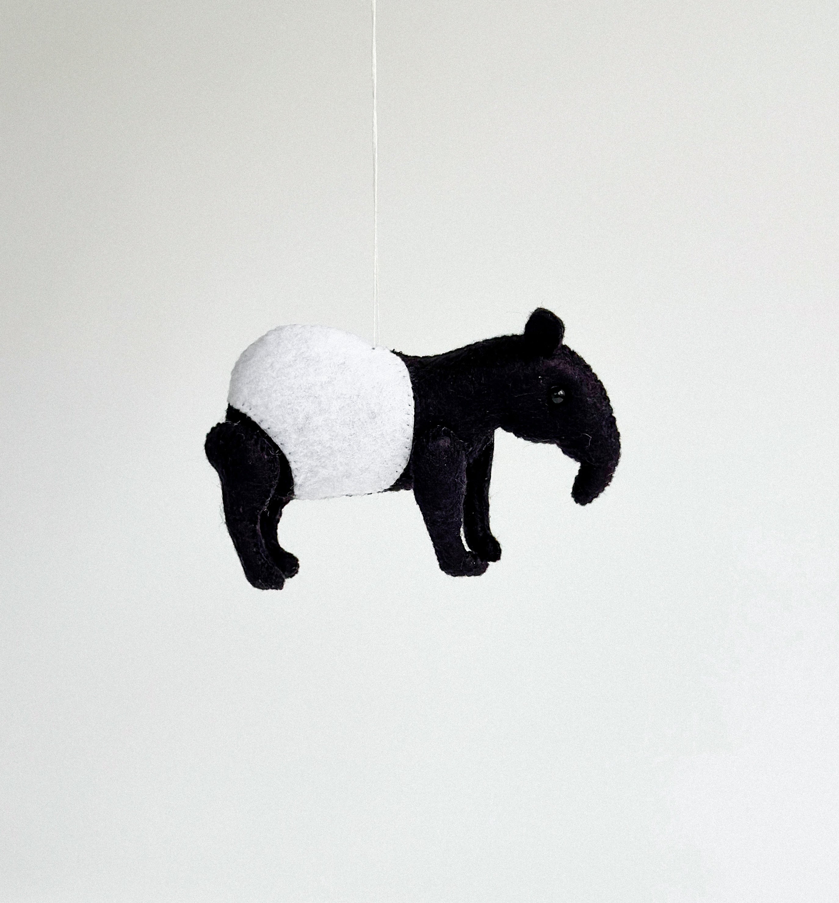 Handcrafted Felt Tapir Ornament 