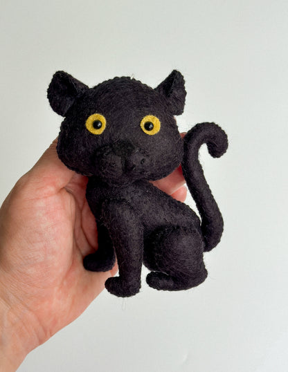 Handcrafted Felt Panther Ornament