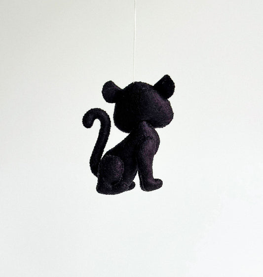 Handcrafted Felt Panther Ornament