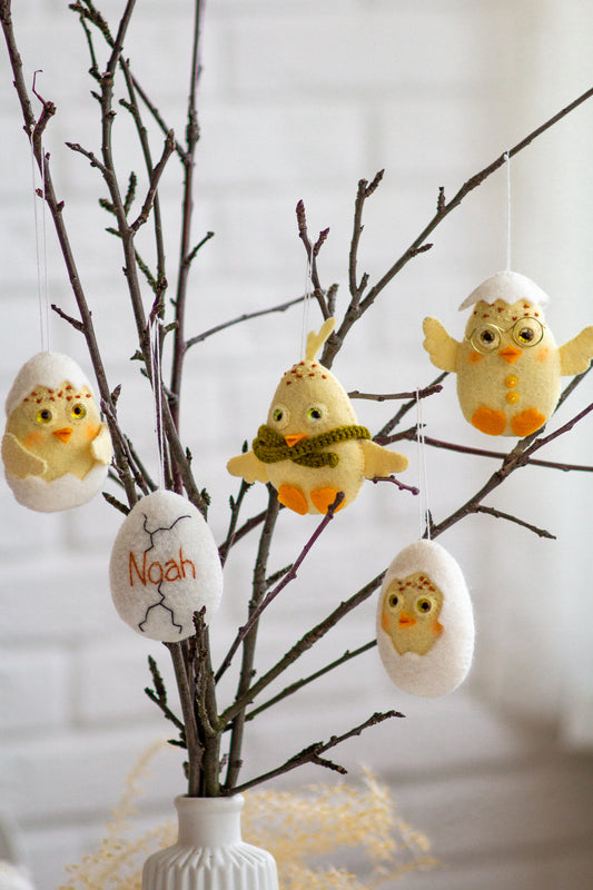 Egg Hatchling Ornament with Adorable Chicks and Fun Details, Easter chicken ornament, Easter decorations, Easter gifts, Easter Tree Decor