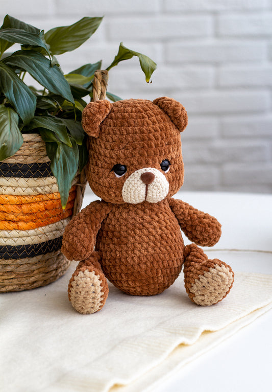 Handmade crochet bear plushie