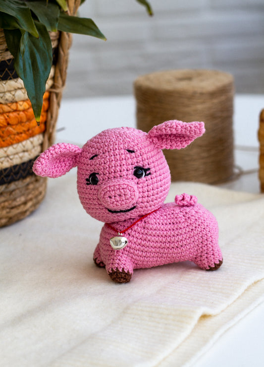 Handmade crochet pig, Handmade Knitted Pig, handmade pig toy, crochet pig, amigurumi pig, Crocheted Pig