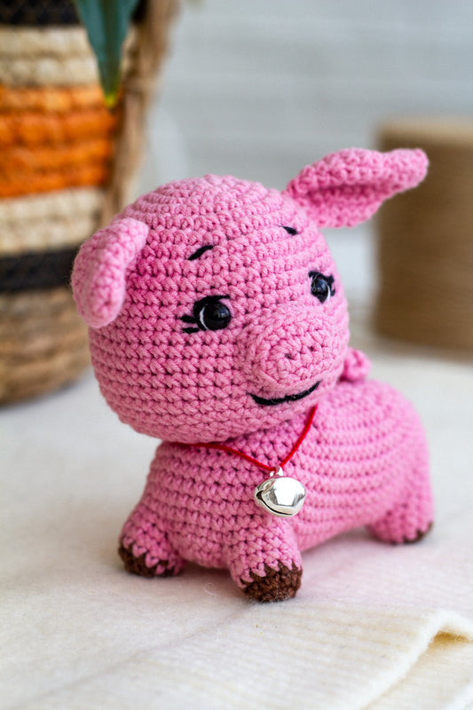 Handmade crochet pig, Handmade Knitted Pig, handmade pig toy, crochet pig, amigurumi pig, Crocheted Pig