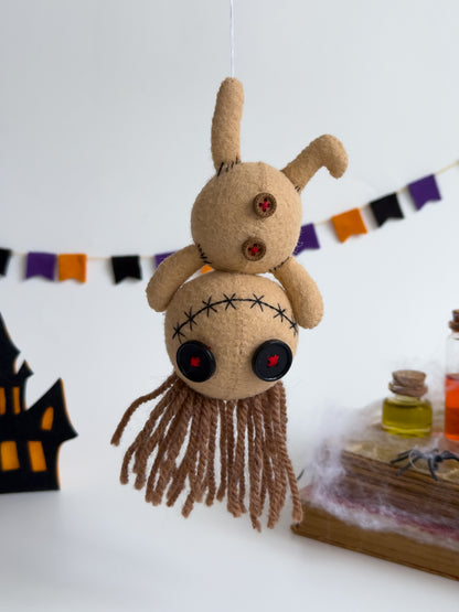 Halloween voodoo ornament set with stitched details and gothic vibes