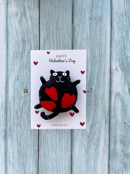 Black Cat Valentine's day card