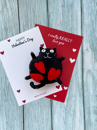 Black Cat Valentine's day card