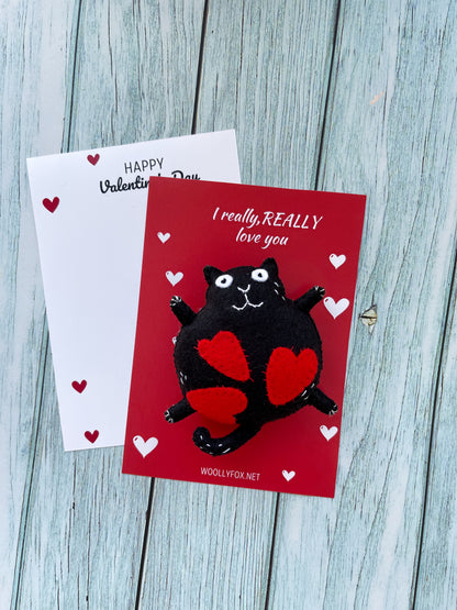 valentines day gift, handmade gift, handmade felt card, Handsewn Felt Gift, galentines card, Gifts for Girlfriend, Card for Husband, Pocket Hug Gift, valentines day card, Romantic card, Valentines gift, Boyfriend card, Personalized Gifts