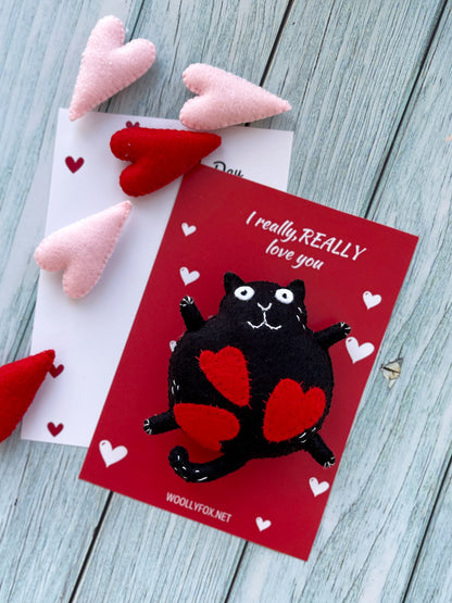 Black Cat Valentine's day card