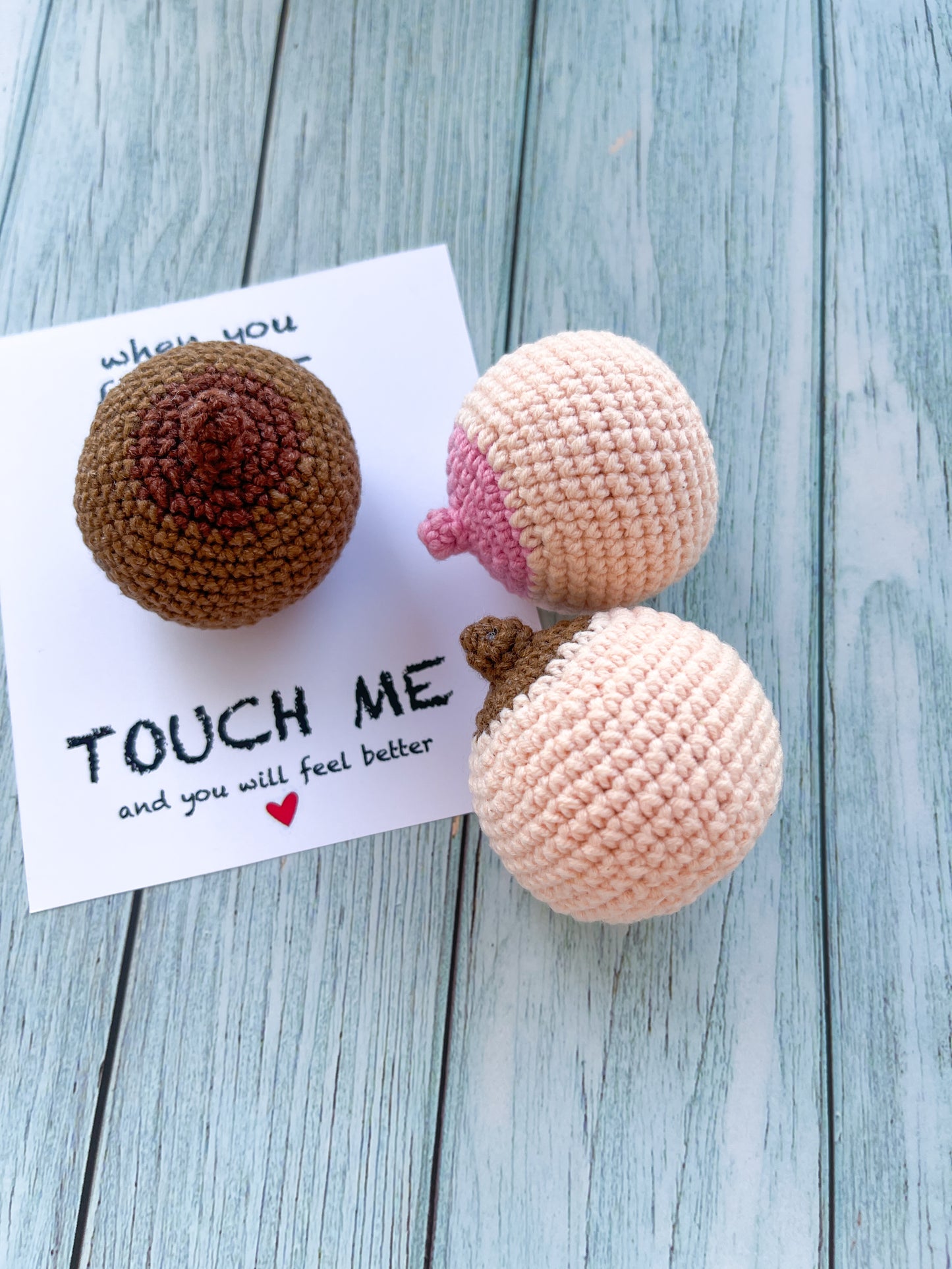 Touch me tits card | Breast Card| Funny card |Adult Friendship | Hand Sewn Felt Pocket Hug |Pick Me Up Gift |funny & sarcastic greeting card