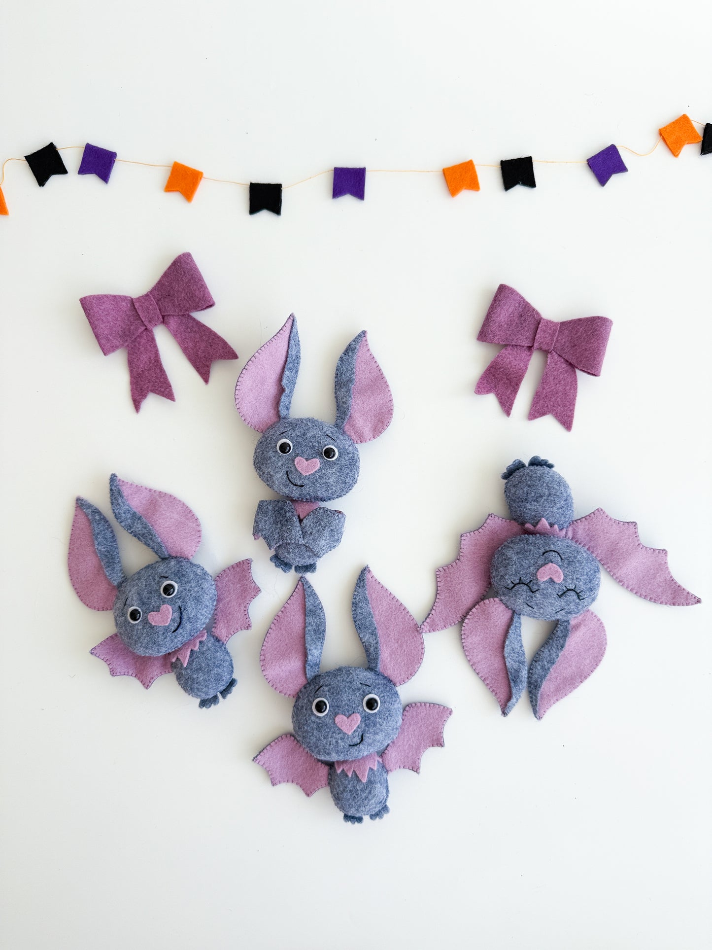 Handmade Felt Bat Ornament – Halloween Plush Decoration