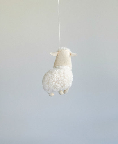Boucle Felt Sheep Ornament – Soft Animal Toy or Tree Decoration - WoollyFox