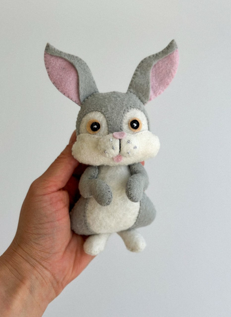 Bunny Felt Ornament | Handmade Felt Toy | Woodland Animal Decor - WoollyFox