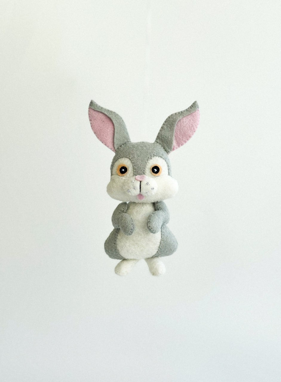 Bunny Felt Ornament | Handmade Felt Toy | Woodland Animal Decor - WoollyFox