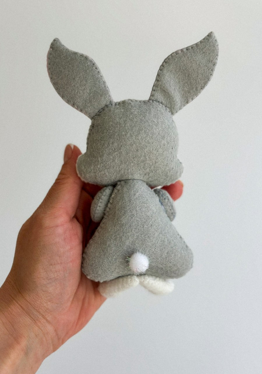 Bunny Felt Ornament | Handmade Felt Toy | Woodland Animal Decor - WoollyFox