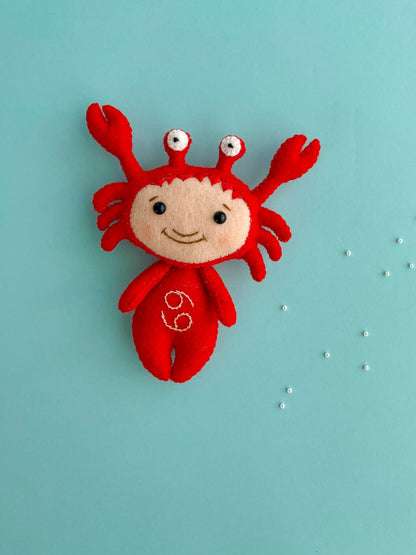 Cancer Zodiac Felt Doll - WoollyFox