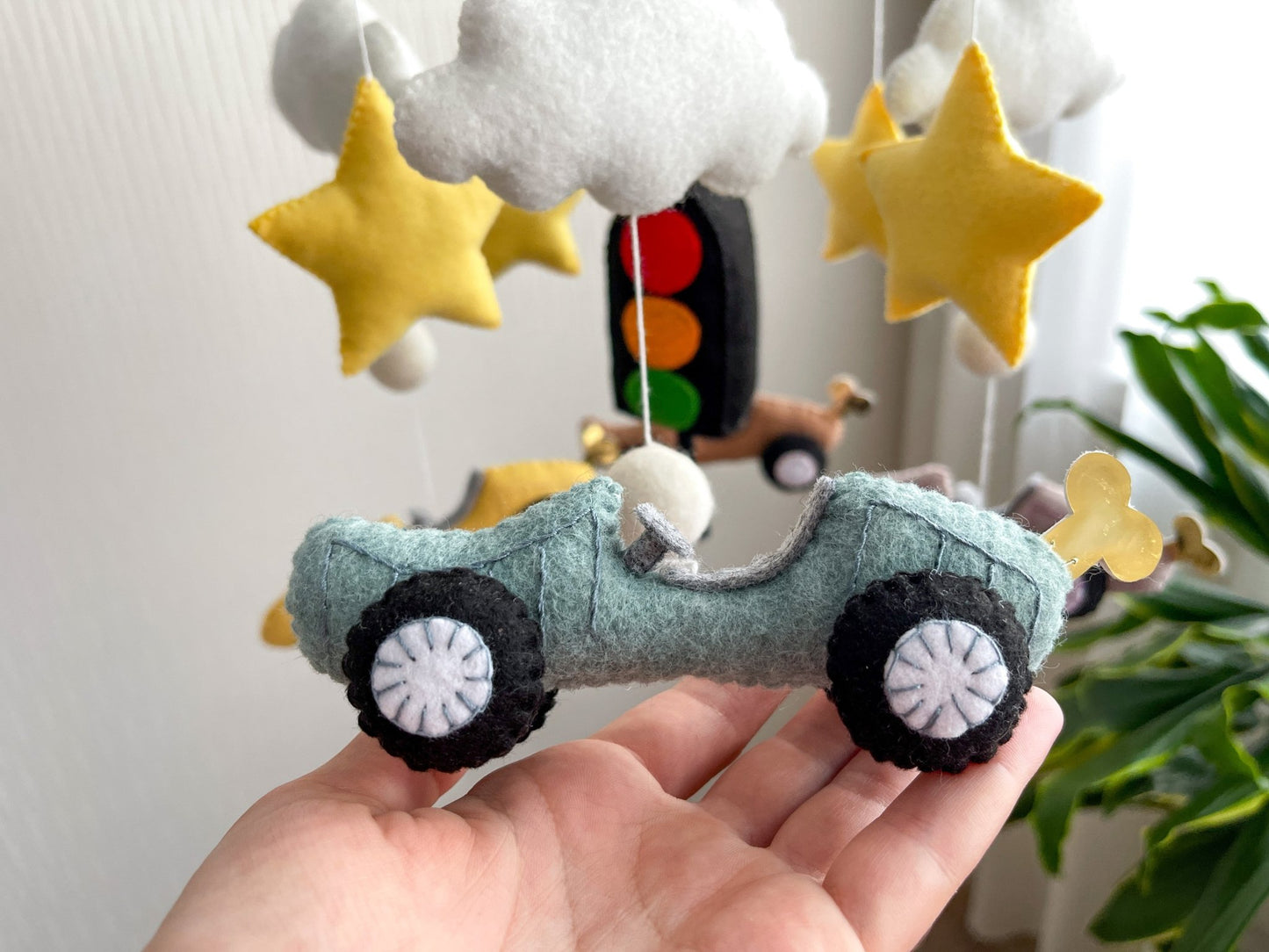 Cars Nursery Mobile – Handmade Felt Crib Mobile for Baby Boys - WoollyFox
