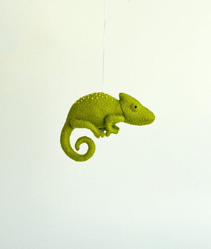 Chameleon Felt Ornament | Handmade Felt Toy | Jungle Animal Decor - WoollyFox