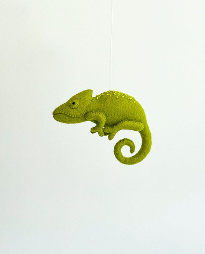Chameleon Felt Ornament | Handmade Felt Toy | Jungle Animal Decor - WoollyFox