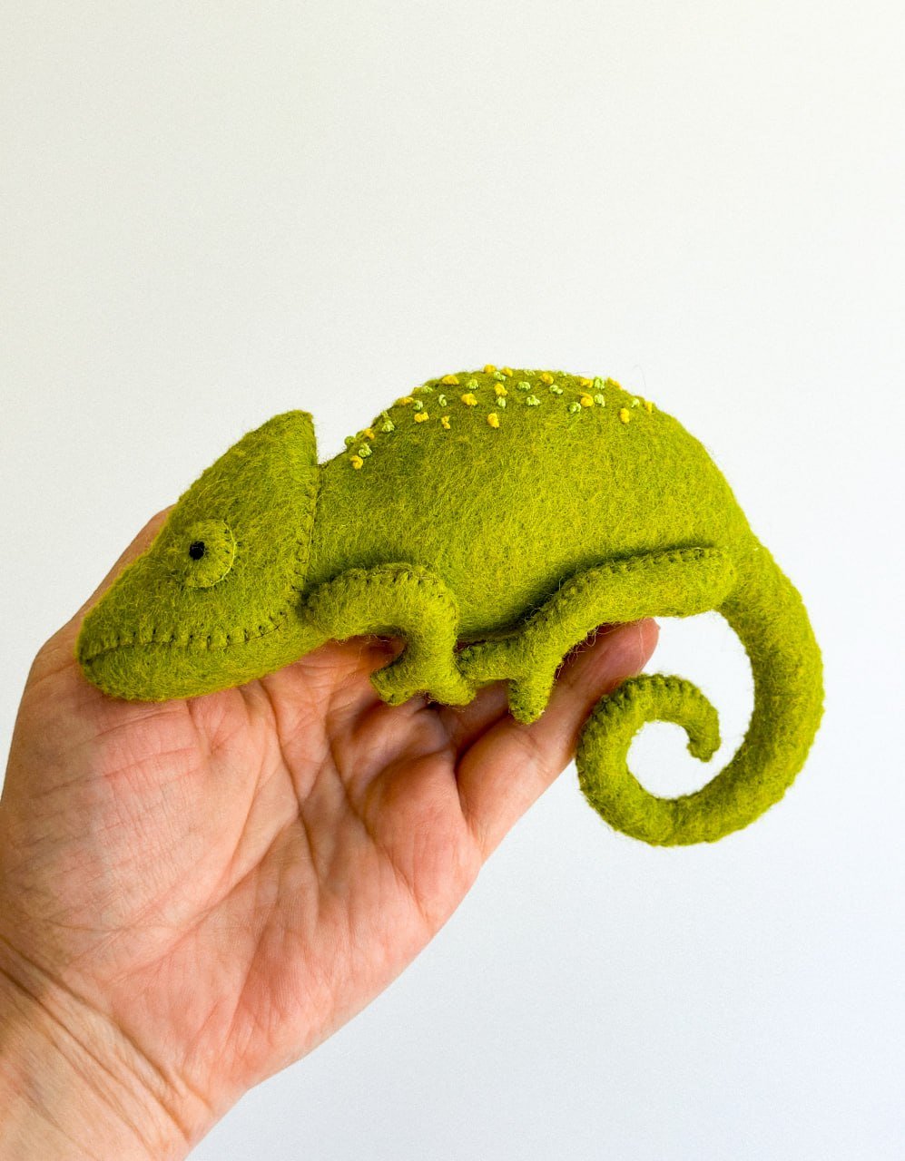 Chameleon Felt Ornament | Handmade Felt Toy | Jungle Animal Decor - WoollyFox