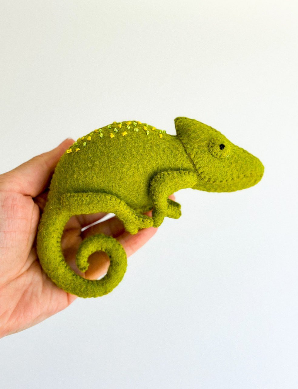 Chameleon Felt Ornament | Handmade Felt Toy | Jungle Animal Decor - WoollyFox